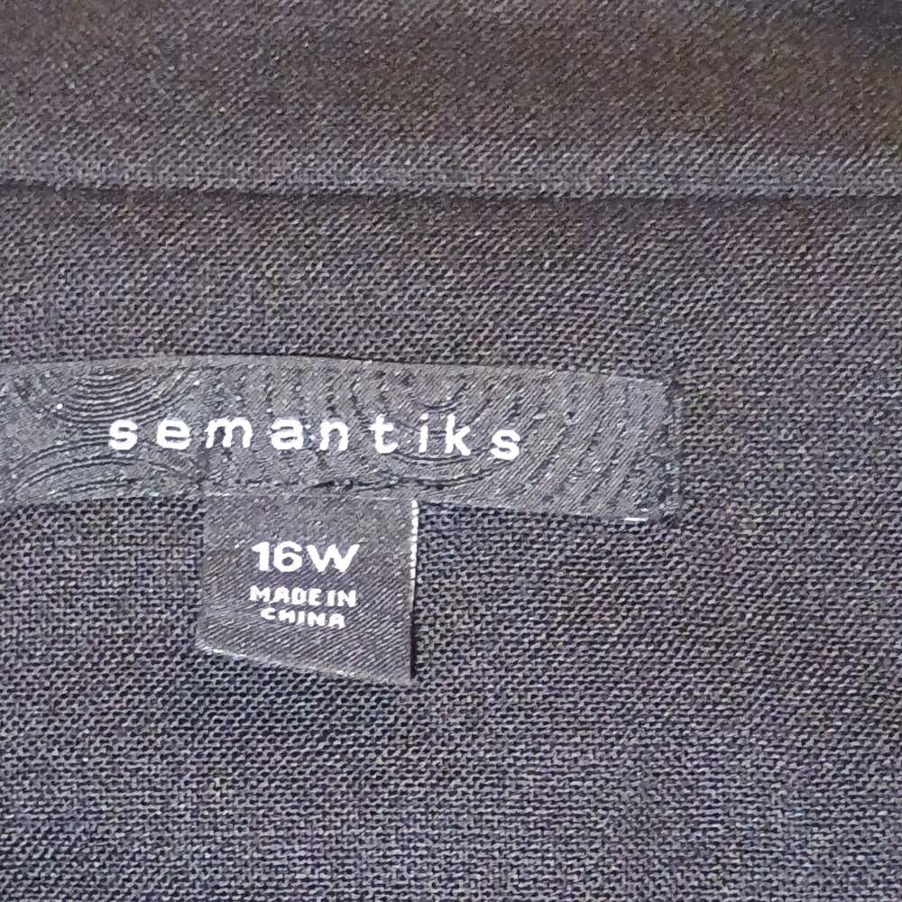 Semantiks 16W Black Wool Blazer Asymmetric Drape Collar Jacket Plus Size - Picture 3 of 12